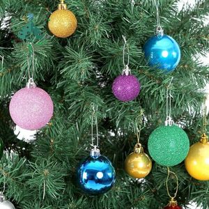 Christmas Decorations Tree Glitter Balls Bauble Hanging Decor Home Party Ornament 6Pcs/Pack /BY