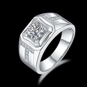 Bröllopsringar Mens Diamond Ring 1CT Moissanite 925 Sterling Engagement for Men Fashion Jewelry Parewedding