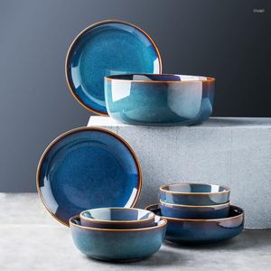 Bowls Ceramic Tableware Household DishesPlates Plates Steak Plate Deep Fruit Dish Beautiful Salad Bowl