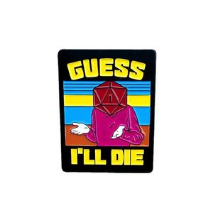 Dragon and Dungeon I will die 20-sided dice brooch badge bag clothing pin versatile accessories