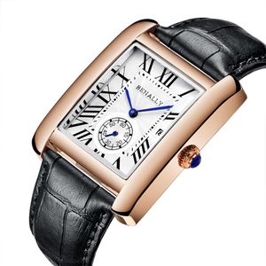 Onola Top Luxury Brand Classic Square Watch Men Fashion Business Clasual Wristwatch 방수 정품 가죽 쿼츠 Mens Watch202d