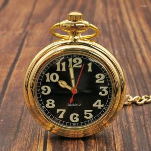 Pocket Watches Charming Fob Antique Open Face Roman Numbers Quartz Mens Delicate Pendant Necklace Gift for Men