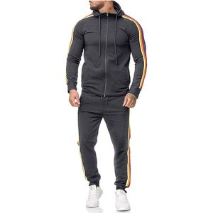 Men's Tracksuits Fashion Men Tracksuit Set 2023 Autumn Hoodie And Sweatpants 2 Pieces Sweat Suit Mens Spring Sporting Clothing Jogger Outfit