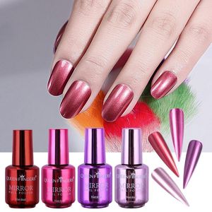 Лак для ногтей 4pcs 8ml Metallic Set Set Magic Varnishes блестящие блестки замораживают полу-мирурский эффект ультрафиолетовой светодиодный Hybrid Lacquer