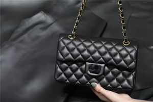 7A Top Designe custom luxury brand handbag CHANNEL Women's bag 2021 leather gold chain crossbody 2.55cm black and white pink cattle cli