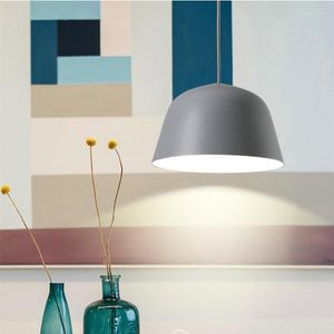 Lampade a sospensione Camera da letto Luce Casa Lampada a LED Sala da pranzo Plafoniere Cucina Corridoio grigio Lampadario moderno Illuminazione Lampadina gratuita