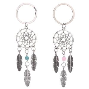 Keychains Retro Dream Catcher Keychain Leaves Tassel Pendant Keyring Car Bag Wallet Hanging Ornaments Key Buckle Robust PracticalKeychains