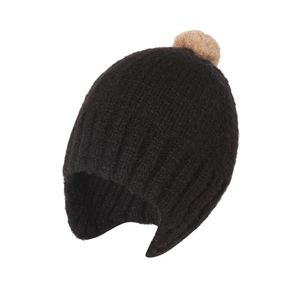 Berretti Berretto/Cappello con teschio Velluto lavorato a maglia Neonato Skullies Palla di pelo Uncinetto Lana Berretto per bambini Pompon Caldo inverno Semplice All'aperto