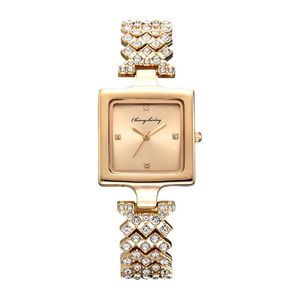 Wristwatches Small Square Watch With Diamond Women's Quartz Star Bracelet Combination Set Fashion Creative RelogioWristwatches