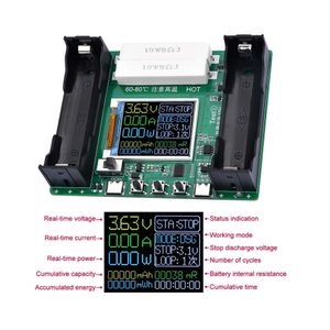 18650リチウムバッテリー容量テスターモジュール高精度タイプ-CUSB LCDデジタルディスプレイ電圧電流検出器
