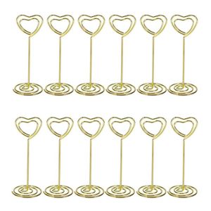 Party Decoration Golden Heart Shape Po Holder Stands Place Card Paper Menu Clips Table Number Holders For WeddingsParty