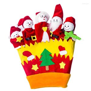 Decorazioni natalizie LIXF Guanti giocattolo per pollice Pupazzo di neve Babbo Natale Guanto per bambola di stoffa Dito in peluche Cartoon Story Telli