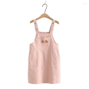 Vestidos casuais verão rosa kawaii strap vestido mulheres 2023 roupas fofas de moda meninas azul suspensor ajustável mini macacão preto