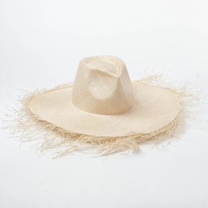 Wide Brim Hats Hat Panama Women Sun Straw Boater Lady Summer Vacation UV Protection Beach Top Quality 69100