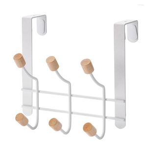 Set di accessori per il bagno Ganci appendiabiti sopra la porta per camere da letto/bagno Robusto cappotto in metallo Cappello Asciugamani Cintura (6 ganci)