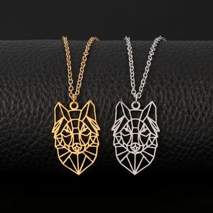 Anhänger Halsketten Wolf Tier Halskette Edelstahl Wald Tiere Männer Hohl Ausgeschnitten Geometrische Schmuck Geschenk Für Frauen