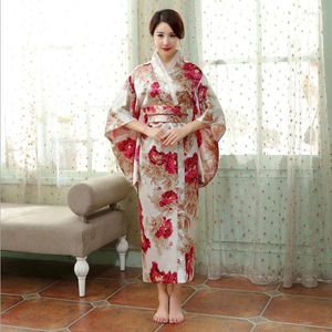 Stage Wear Navyblue Chegada Japonesa Lady Kimono Sexy Mulheres Yukata com Obi Vintage Dis Vestido de Festa de Evening Flor One Size 101501