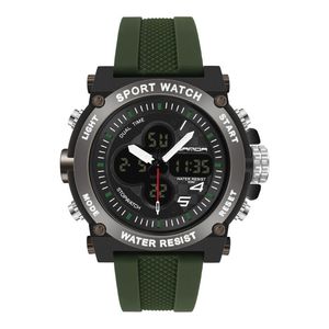 Armbandsur Sanda 2023 Toppmärke Dual Display Quartz Watch Men's Military Sports Clock Outdoor Waterproof Hours