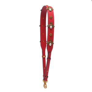 Saco parte moda retro abelha pulseira de couro acessórios substituição alças largas design feminino corssbody belts288e