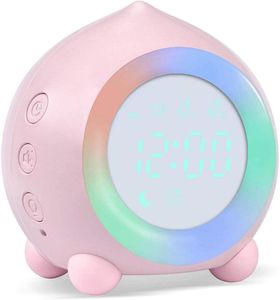 Klockor tillbehör andra digital väckarklocka Led Bedside Dual With Night Light Small Travel USB Powered Cute Peach Deisgn