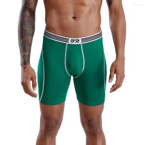 Underbyxor män långa boxare bomulls andningsbara underkläder herr mode stil fitness sport snabbtorkning underkläder#g3