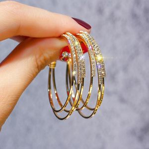 Hoop kolczyki Huggie Big Circle for Women Bling Fashion Marka Rose Gold Black Pierścień Ear Jewel Club Dj Ladies Holdinghoop