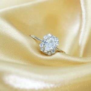 Bröllopsringar Yunkingdom Fashion Square CZ Silver Color Brides For Women Luxury Engagement Passale Jewelry Giftswedding