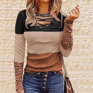 Women's T Shirts Women'S Long-Sleeved V-Neck Lace Stitching Tunic Jacket Front Cut-Out Top Athletic Tops For Women Short Sleeve