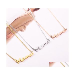 Pendant Necklaces Delicate Letter Mama Necklace Mothers Love Jewelry Minimal For Moms Mother Birthday Day Giftsz Drop Delivery Pendan Dh7Hz