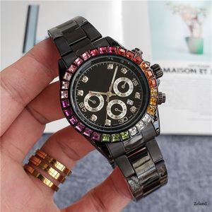 Luxury design men's sports watch color drill table ring size 40mm folding buckle multi-functional mechanical movement281t