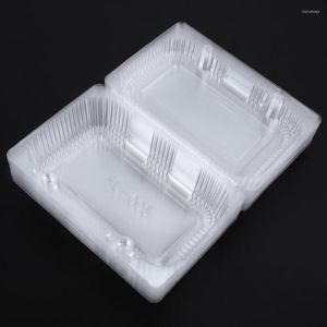 Depolama Kutuları 25 PCS Şeffaf Gıda Konteyneri Kutusu Tek Kullanımlık Plastik Meyve