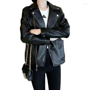 Women's Leather Women PU Jacket 2023 Spring Autumn Winter Coat Female Korean Large Size Add Velvet Thicken