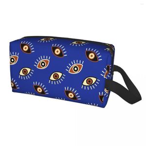 Cosmetic Bags Fashion Evil Eye Pattern Travel Toiletry Bag For Women Mystic Eyes Spiritual Makeup Beauty Storage Dopp Kit