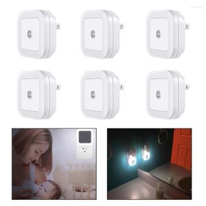 Luci notturne 6 pezzi Luce regalo da cucina Piccola camera per bambini quadrata Collega il crepuscolo al sensore