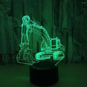 Table Lamps Foreign Trade Excavator 3d Lamp Seven Colors Remote Control Touch Led Creative Small Desk