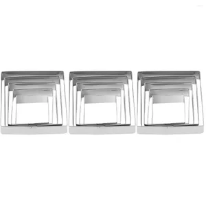 Baking Moulds 15 Pcs Square Biscuit Molds Kitchen Cookie Metal Cutters Reusable