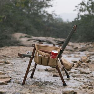 Storage Bags Camping Chair Side Bag Outdoor Multi Pocket Armchair Canvas Hanging For Family Hiking GatheringStorage