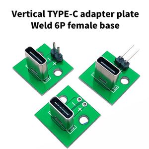 5PCS Data Charging Cable Jack Test Board With Pin Header 90 Degree Vertical Type-C Female Connector PCB Adapter