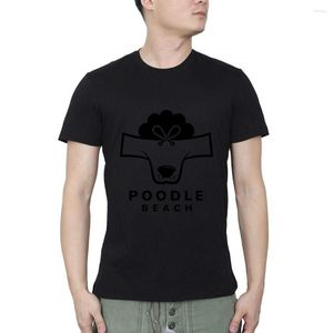 Herr t skjortor poodle strand skjorta för män kläder t-shirtsuper mjuk