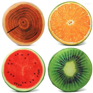 Cuscino 32 x 4 cm 3D divertente frutta sedile divano casa ufficio rotondo kiwi anguria arancione retro S regalo