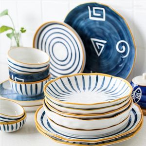 Plates European Ceramic Tableware Set Plate Instant Noodles Bowl Household Gifts Dinner Serving Tray