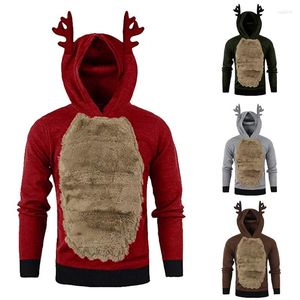 Moletons masculinos homens retalhos de retalhos de natal Hombre de pimenta de inverno Casual Selta de manga comprida Pullover de vestiário Cosaly Capaly