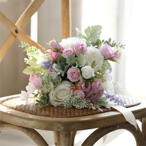 Wedding Flowers SESTHFAR Vintage Artificial Peony Bridal Bouquets Bouquet De Mariage RoseRamo Novia
