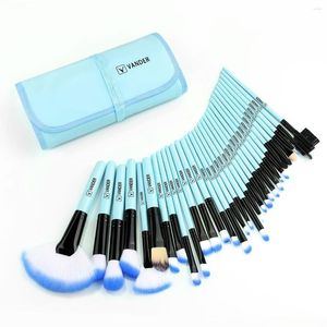 Makeup Brushes Blue Soft Fluffy Set för Cosmetics Foundation Blush Powder Eyeshadow Kabuki Blending Brush Beauty Tool