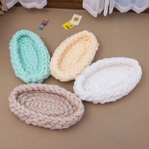 Filtar Swaddling Handmade Woven Basket Creative Chunky Knit Cocoon Nest Pod POGRAPHY Prop Forn Baby Infant Boat Box Po Shoot For Studio