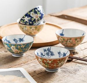 Miski 1 PC Japońska miska z zupą ryżową ceramiczna zastawa stołowa z kwiatem Znakomite gospodarstwo domowe wyprodukowane w Japonii