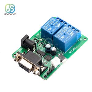 DC 5V 9V-12V 2 Channel RS232 Relay Module Serial Port Time Delay Switch Board PC Computer USB DB9