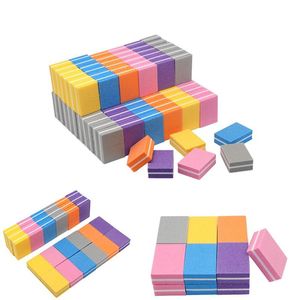 Nail Files 10PCS/Set Colorful Double-sided Mini File Blocks Sponge Polish Sanding Buffer Strips Polishing Manicure ToolsNail FilesNail
