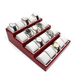 Scatole per orologi Custodie Grande scatola di legno Organizzatore 20 slot Espositore trapezoidale a 4 strati Custodia per armadi Negozio di lusso Vassoio per regalo