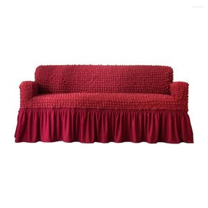 Pokrywa krzesła luksusowa sofa okładka 3D popcorn slipcover uniwersalny meble meble elastyczna kanapa z elegancką spódnicą czerwona